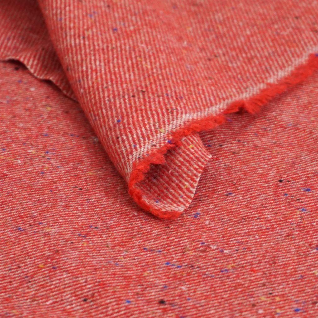 Wollstoff Schurwolle Seide Tweed Italien diagonal rot